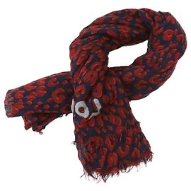 Louis Vuitton Sciarpa rossa con logo leopardato Rosso