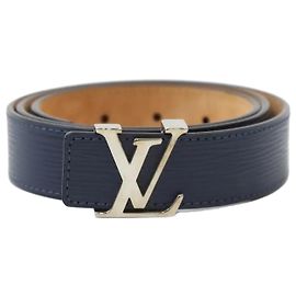 Louis Vuitton Epi Belt Navy Silver Hardware Blue