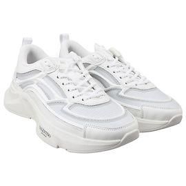Valentino Women's Leather Trimming Sneakers White YFD White