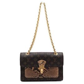 Louis Vuitton Borsa a tracolla e crossbody Monogram Python Victorie Flap Gold Chain Multicolore