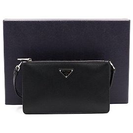Prada Black Saffiano Leather Mini Shoulder Bag Black