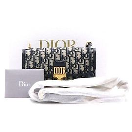 Dior Borsa a tracolla Addict in jacquard Oblique Blu