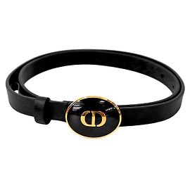Dior Black Teddy CD Logo Gürtel Schwarz