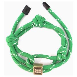 Miu Miu Pulsera de pana verde Verde