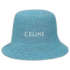 Céline Bucket Hat Raffia Sky Blue Blue