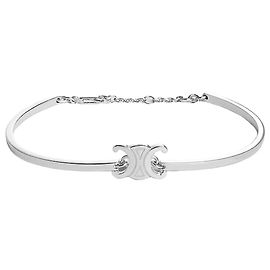 Céline Triomphe Gliederkette Armband Messing Rhodium-Finish Silber Silber