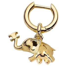 Céline Boucles d'oreilles éléphant en laiton finition or Doré