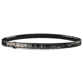 Céline Reversible Strap Taurillon Leather Crocodile Embossed Calfskin Black Black