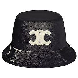 Céline Bob en gabardine de coton noir Noir