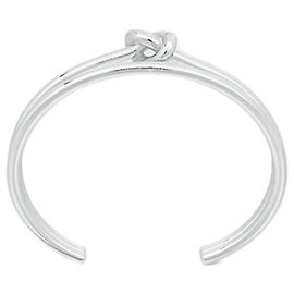Céline Note Double Cuff Ottone Finitura Rodio Silver Argento