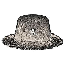 Céline Chapéu Bucket em denim de algodão Max Black Wash Preto