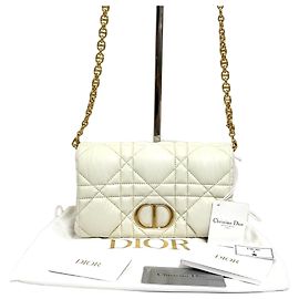 Dior Mini Bolsa Tiracolo Cannage Branco