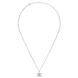Céline Triomphe Strass-Halskette Messing Rhodium-Finish Kristall Silber Silber