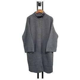 Ralph Lauren Polo langer Cardigan aus Wolle Silber
