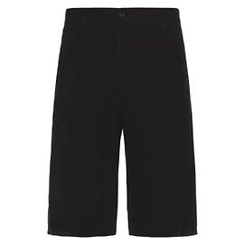 Saint Laurent Bermuda baggy de sarga de algodón Negro