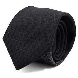 Hermès Corbata Heavy Metal de seda negra Negro
