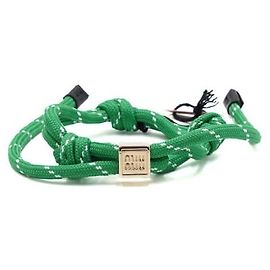 Miu Miu Bracciale Loop Lettering Logo Code da donna Verde