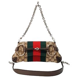 Gucci Borsa a tracolla con catena Horsebit Marrone