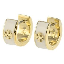 Tory Burch Huggie-Ohrringe Weiß