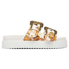 Versace Sandálias Arizona com fivela Baroque Branco