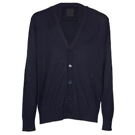 Givenchy Cárdigan de seda y algodón con logo Negro