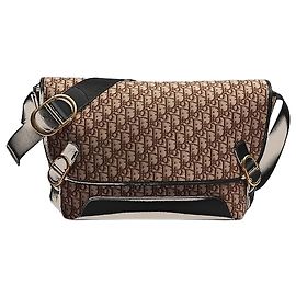 Dior Borsa Messenger Jet Flap Large Brown Oblique Jacquard Marrone
