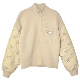Hermès Kaleidoscope Puffer Jacke Beige Braun