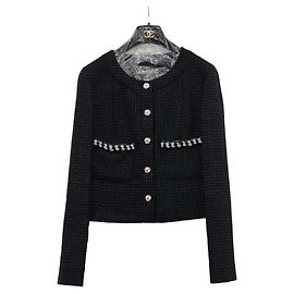 Chanel Giacca in tweed iridescente Nero