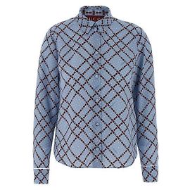 Gucci Camisa de crepe de seda estampada Azul