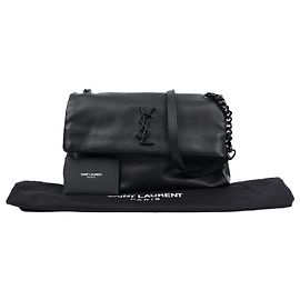 Saint Laurent Borsa a tracolla West Flap in pelle Monogram Nero Nero