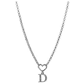 Dior Collana Cuore in Argento e Zirconia Argento