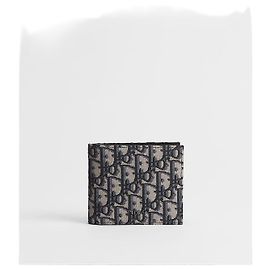 Dior Beige Black Oblique Jacquard Wallet Brown