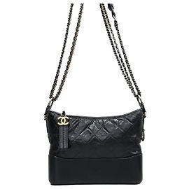 Chanel Bolsa Gabrielle Hobo Small Preta com ferragens douradas Preto