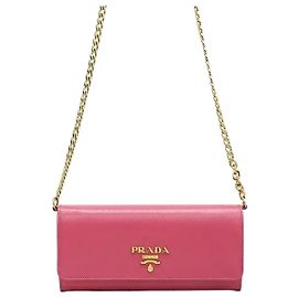 Prada Borsa a tracolla WOC in Saffiano Rosa Rosa