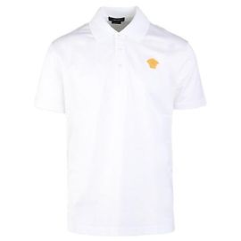 Versace Besticktes Polohemd mit kurzen Ärmeln Weiß
