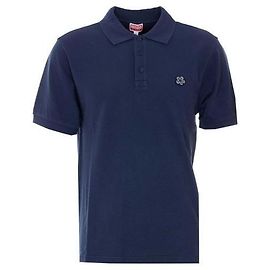 Kenzo Bork Flower Slim Polohemd aus Baumwolle Blau