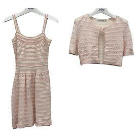 Dior Conjunto de Vestido e Cardigã em Tweed Multicor