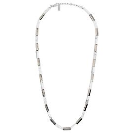 Céline Triomphe Halskette Onyx, Howlith Rhodium-beschichtetes Messing Schwarz Weiß Silber Weiß