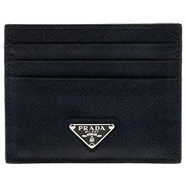 Prada Tarjetero Triangle de Saffiano Negro