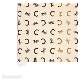 Céline Bandana in twill di seta Cream/Tan Marrone