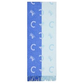 Céline Sciarpa Lana Cashmere Blu Royal Off White Blu