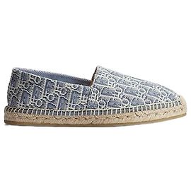 Dior Sirocco Espadrille Blue White Oblique Canvas Blau