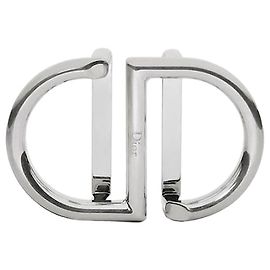 Dior Fivela de cinto CD em latão com acabamento em prata antiga Prata