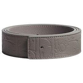 Dior Correa de cinturón reversible Trianon Grey Gravity Leather Trianon Grey Grain Calfskin Castaño