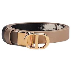 Dior Wendelgürtel Hazelnut Black aus glattem Kalbsleder Schwarz