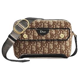 Dior Pocket Jet Zipper Strap Bag Mini Brown Oblique Jacquard Brown