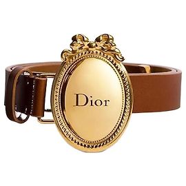 Dior Cinto Medallion Brown Smooth Calfskin Marrom