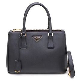 Prada Borsa Galleria Saffiano Lux Medium Tote Bag e Borsa a Tracolla Nero