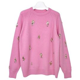 Givenchy Kaschmirpullover mit Kristalltropfen Rosa Pink