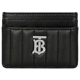 Burberry Quilted Leather Card Case Black Black